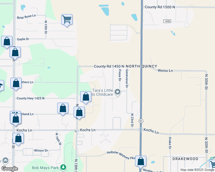 map of restaurants, bars, coffee shops, grocery stores, and more near 3219 Gross Gables in Quincy