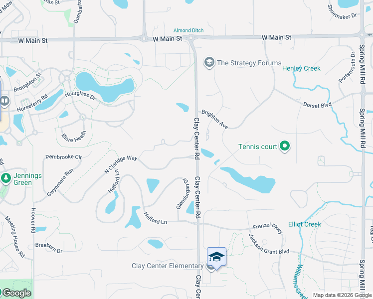 map of restaurants, bars, coffee shops, grocery stores, and more near 1152 North Claridge Way in Carmel