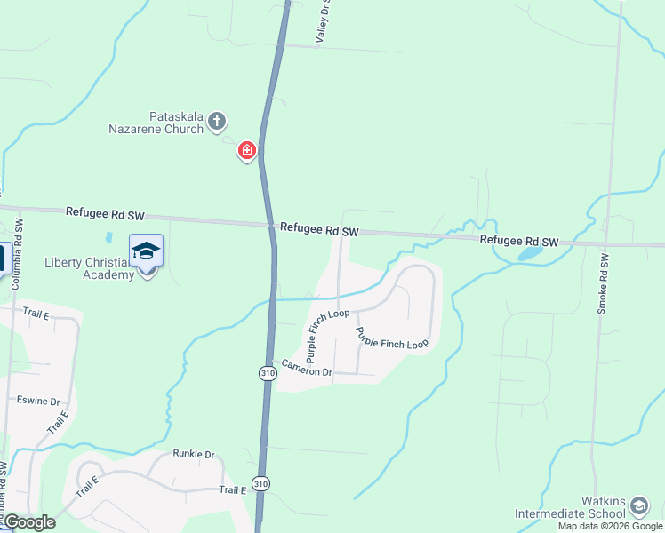 map of restaurants, bars, coffee shops, grocery stores, and more near 126 Brenden Park Drive in Pataskala