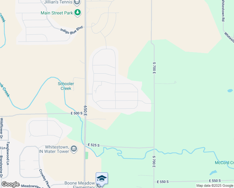 map of restaurants, bars, coffee shops, grocery stores, and more near 6867 Fallen Leaf Drive in Whitestown