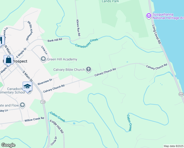 map of restaurants, bars, coffee shops, grocery stores, and more near 127 Calvary Church Road in Wrightsville