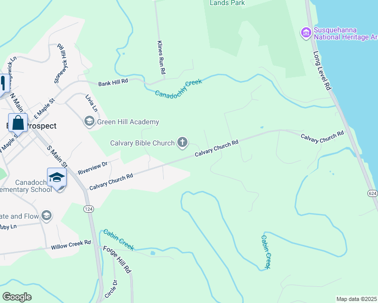 map of restaurants, bars, coffee shops, grocery stores, and more near 127 Calvary Church Road in Wrightsville