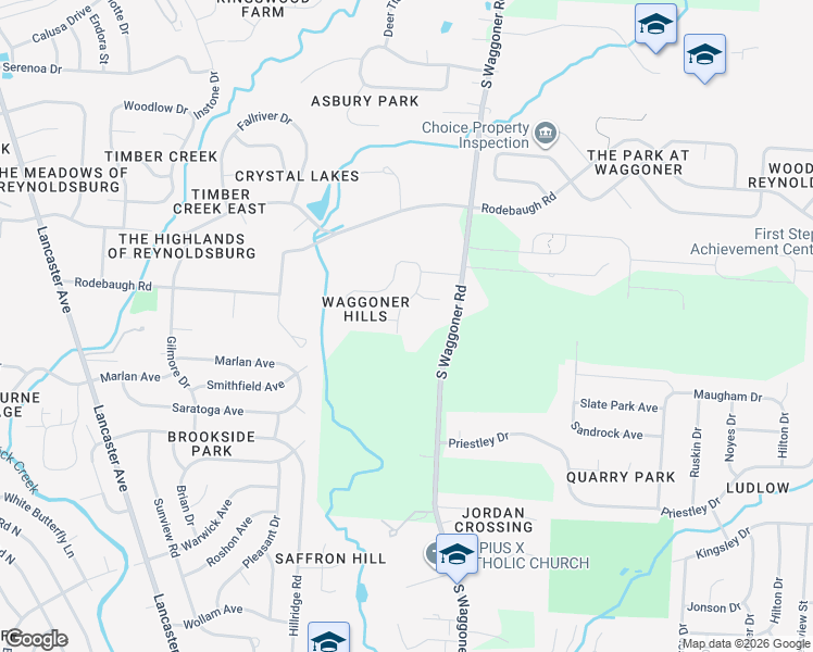map of restaurants, bars, coffee shops, grocery stores, and more near 700 Caton Drive in Reynoldsburg