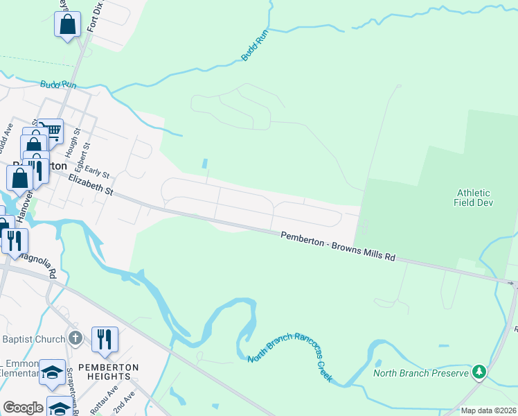 map of restaurants, bars, coffee shops, grocery stores, and more near 158 Kinsley Road in Pemberton