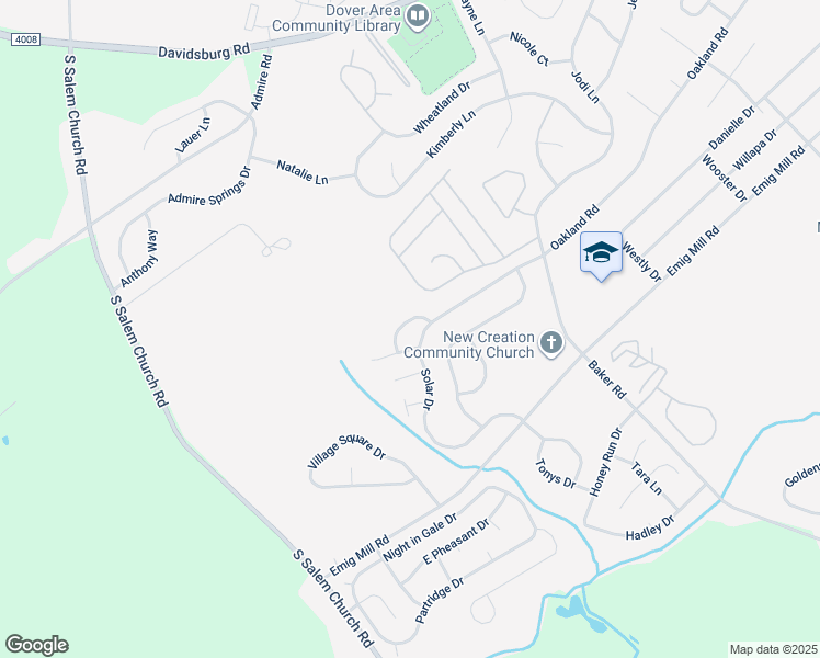 map of restaurants, bars, coffee shops, grocery stores, and more near 2955 Rainbow Road in Dover