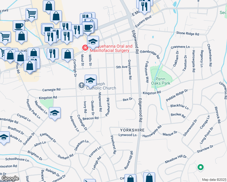 map of restaurants, bars, coffee shops, grocery stores, and more near 336 Wynwood Road in East York