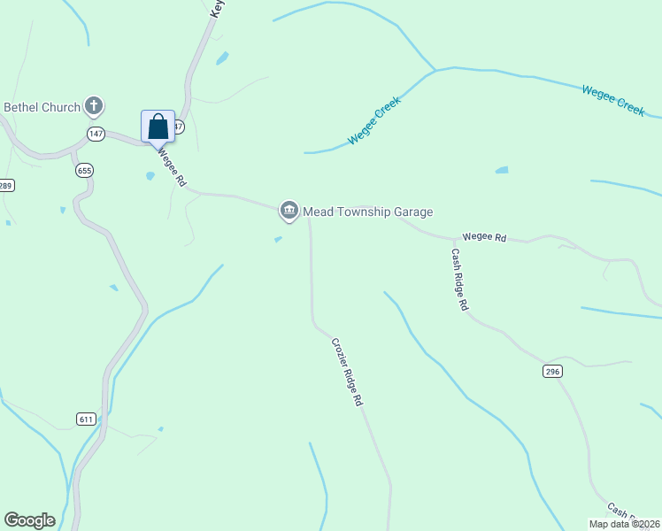 map of restaurants, bars, coffee shops, grocery stores, and more near 61173 Crozier Ridge Road in Bellaire