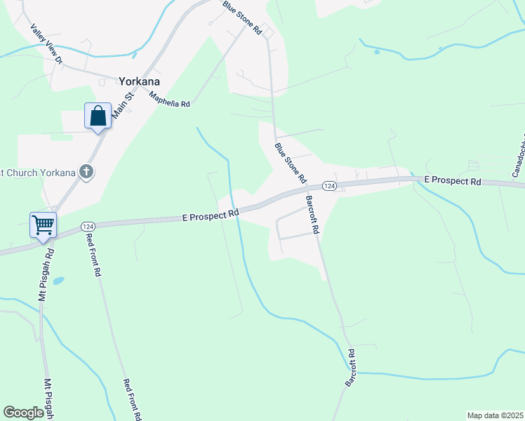 map of restaurants, bars, coffee shops, grocery stores, and more near 4662 East Prospect Road in York