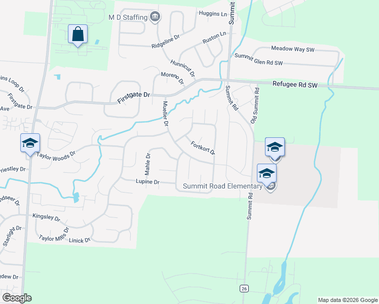 map of restaurants, bars, coffee shops, grocery stores, and more near 990 Mueller Drive in Reynoldsburg
