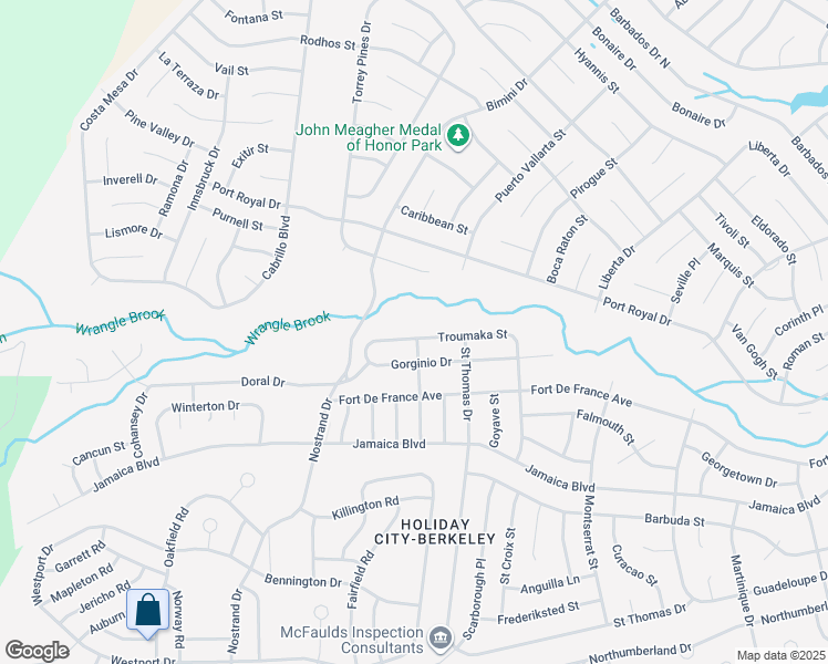 map of restaurants, bars, coffee shops, grocery stores, and more near 99 Troumaka Street in Toms River