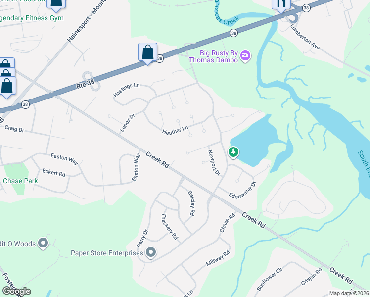 map of restaurants, bars, coffee shops, grocery stores, and more near 22 Anchor Court in Hainesport