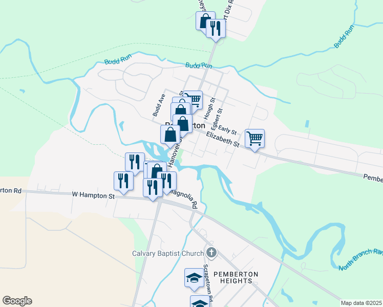 map of restaurants, bars, coffee shops, grocery stores, and more near 19 Mary Street in Pemberton