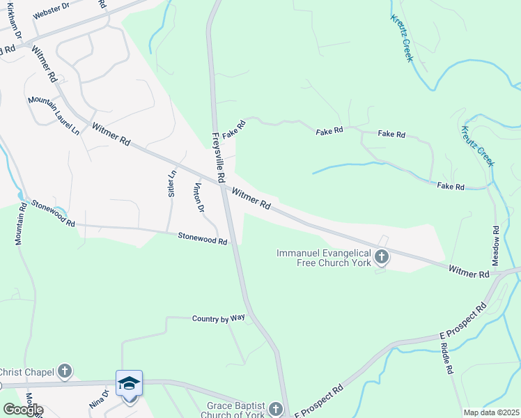 map of restaurants, bars, coffee shops, grocery stores, and more near 930 Witmer Road in York