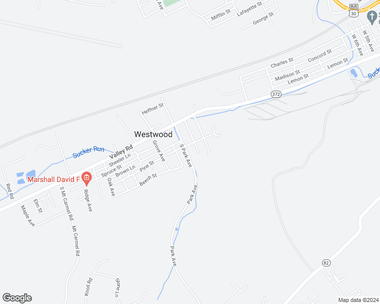 map of restaurants, bars, coffee shops, grocery stores, and more near 59 South Park Avenue in Coatesville