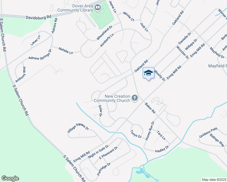 map of restaurants, bars, coffee shops, grocery stores, and more near 3012 Milky Way in Dover