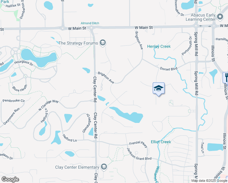 map of restaurants, bars, coffee shops, grocery stores, and more near 744 Mayfair Lane in Carmel