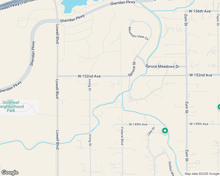 map of restaurants, bars, coffee shops, grocery stores, and more near 3150 West 151st Court in Broomfield