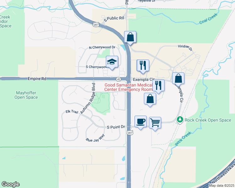 map of restaurants, bars, coffee shops, grocery stores, and more near 217 Remuda Lane in Lafayette