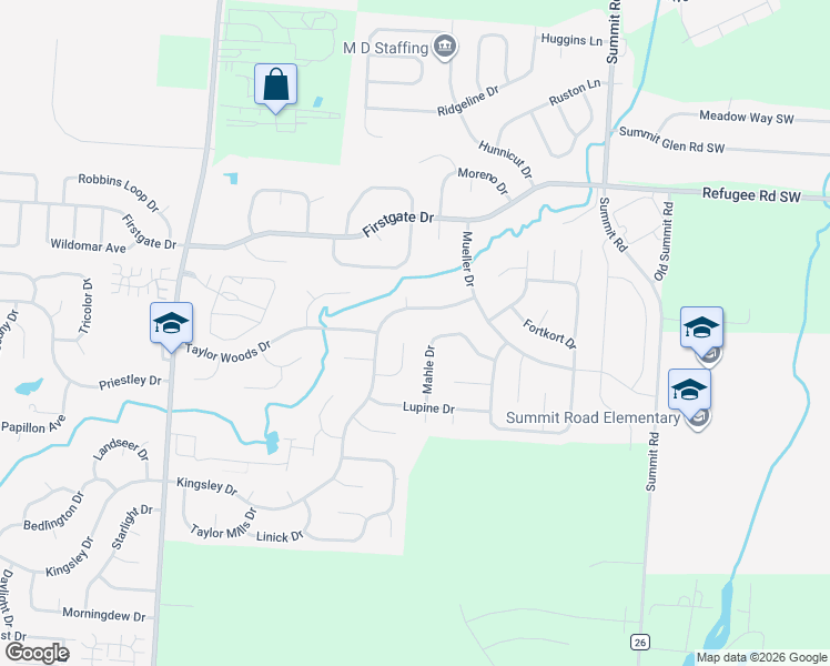 map of restaurants, bars, coffee shops, grocery stores, and more near 926 Dianthus Court in Reynoldsburg