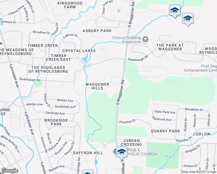 map of restaurants, bars, coffee shops, grocery stores, and more near 700 Caton Drive in Reynoldsburg