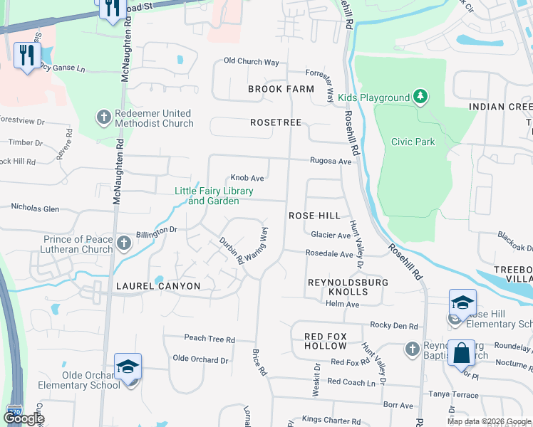 map of restaurants, bars, coffee shops, grocery stores, and more near 6423 Plankton Drive in Columbus