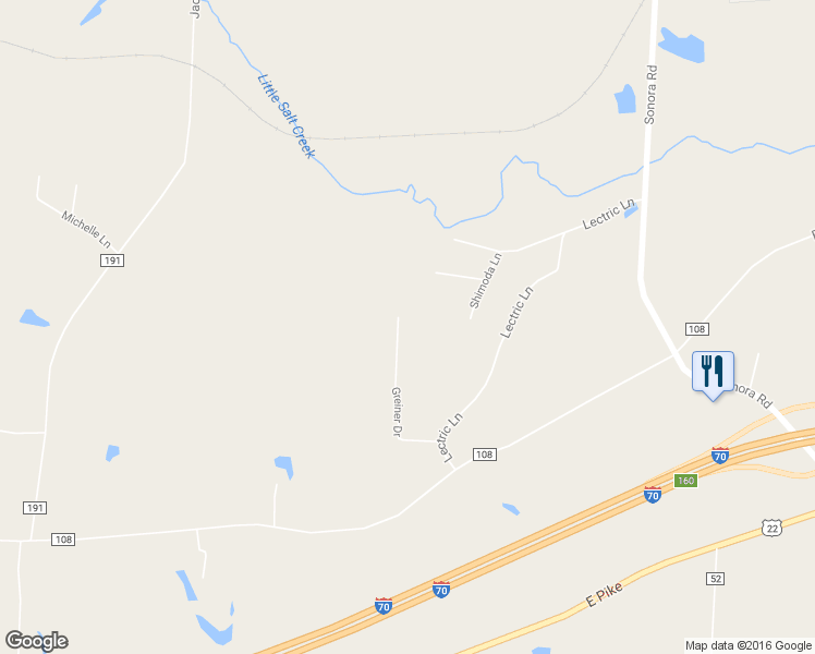 map of restaurants, bars, coffee shops, grocery stores, and more near 1170 Greiner Drive in Zanesville