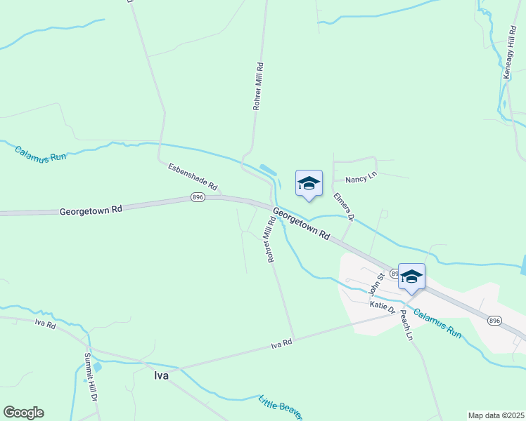 map of restaurants, bars, coffee shops, grocery stores, and more near 594 Georgetown Road in Ronks