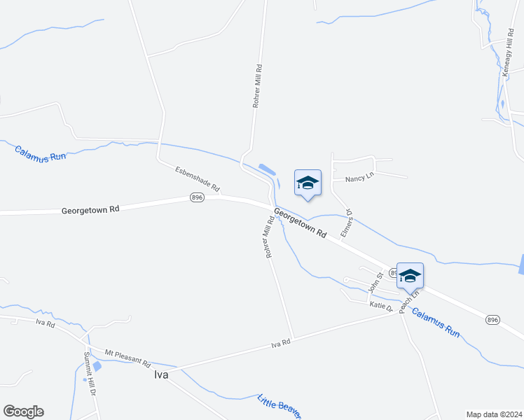 map of restaurants, bars, coffee shops, grocery stores, and more near 594 Georgetown Road in Ronks