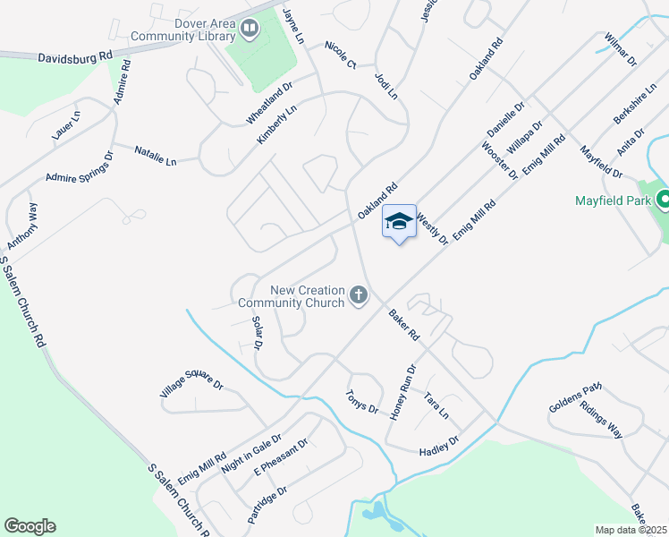 map of restaurants, bars, coffee shops, grocery stores, and more near 3045 Milky Way in Dover
