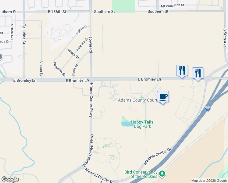 map of restaurants, bars, coffee shops, grocery stores, and more near 4242 East Bromley Lane in Brighton