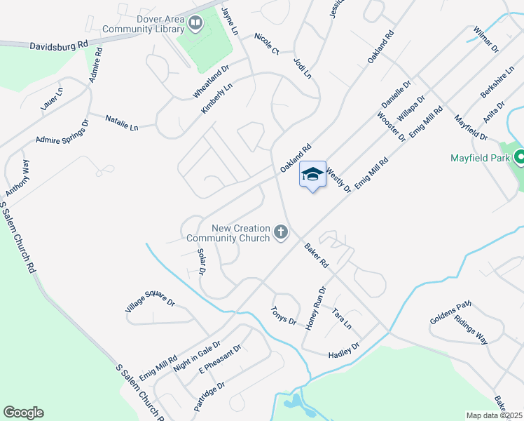 map of restaurants, bars, coffee shops, grocery stores, and more near 3045 Milky Way in Dover