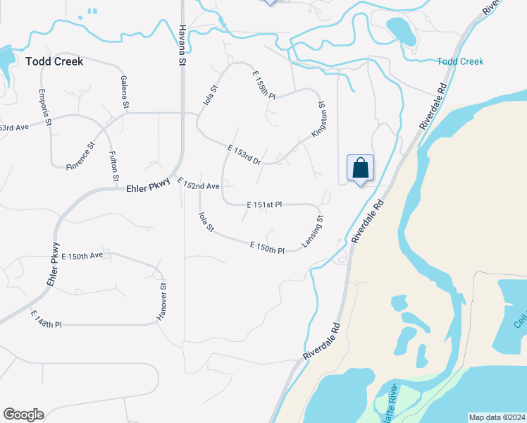 map of restaurants, bars, coffee shops, grocery stores, and more near 10900 East 151st Place in Brighton