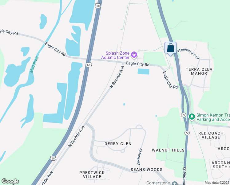 map of restaurants, bars, coffee shops, grocery stores, and more near North Bechtle Avenue in Springfield