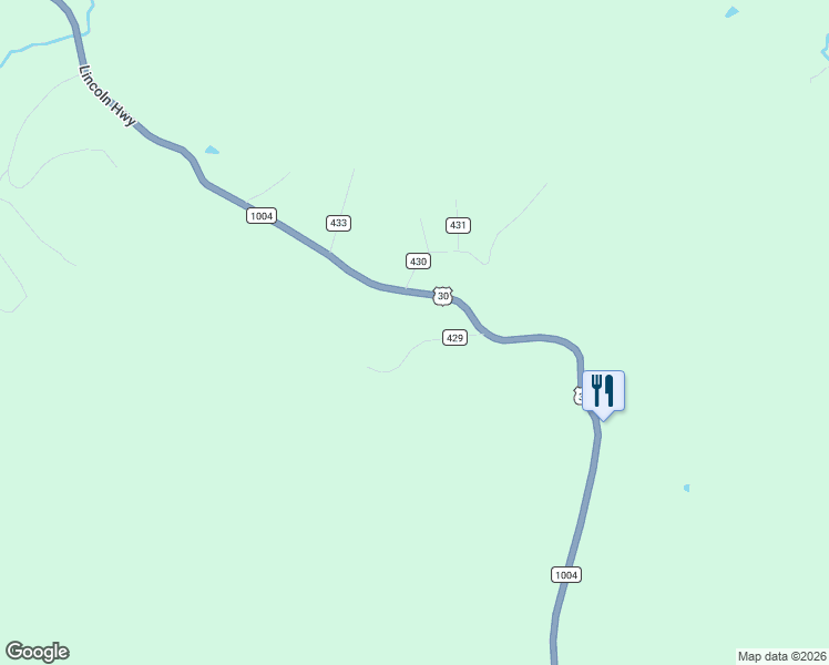 map of restaurants, bars, coffee shops, grocery stores, and more near 10962-11032 Lincoln Highway in McConnellsburg