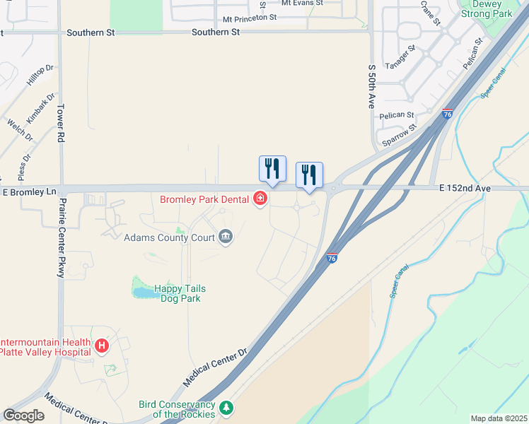 map of restaurants, bars, coffee shops, grocery stores, and more near 4700 East Bromley Lane in Brighton