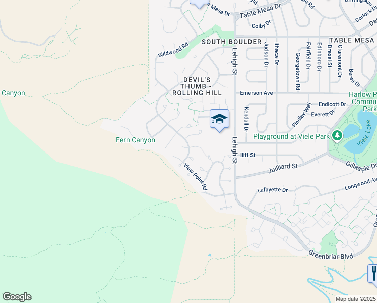 map of restaurants, bars, coffee shops, grocery stores, and more near 2316 Powderhorn Lane in Boulder