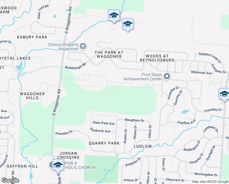map of restaurants, bars, coffee shops, grocery stores, and more near 704 Waggoner Road in Reynoldsburg