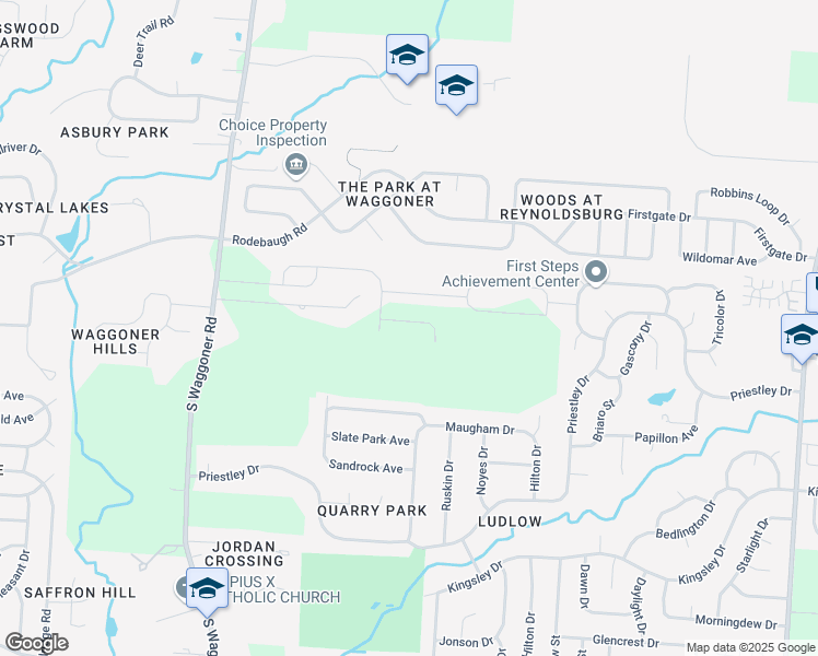 map of restaurants, bars, coffee shops, grocery stores, and more near 704 Waggoner Road in Reynoldsburg