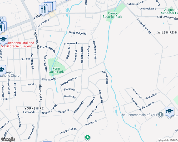 map of restaurants, bars, coffee shops, grocery stores, and more near 3600 Kingston Road in York