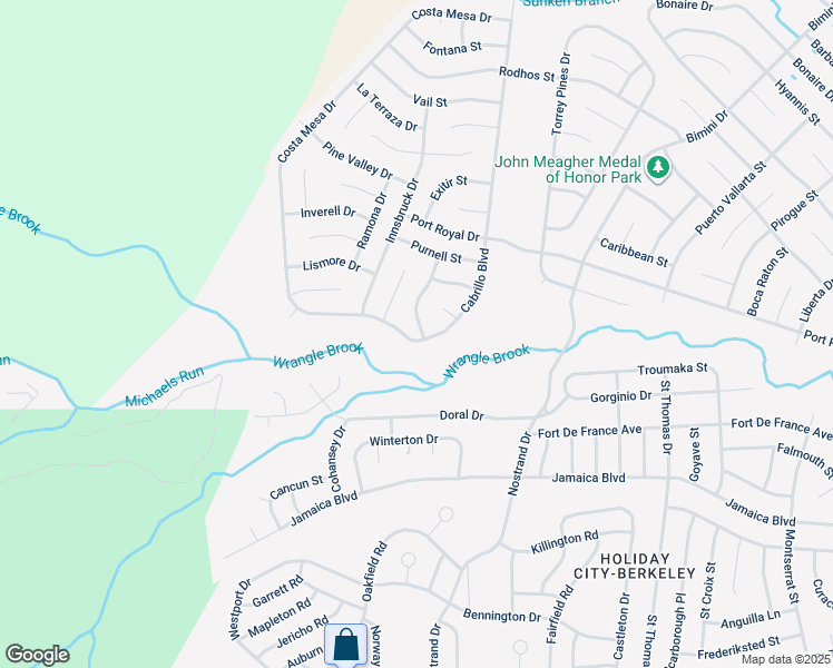 map of restaurants, bars, coffee shops, grocery stores, and more near 224 Cabrillo Boulevard in Toms River