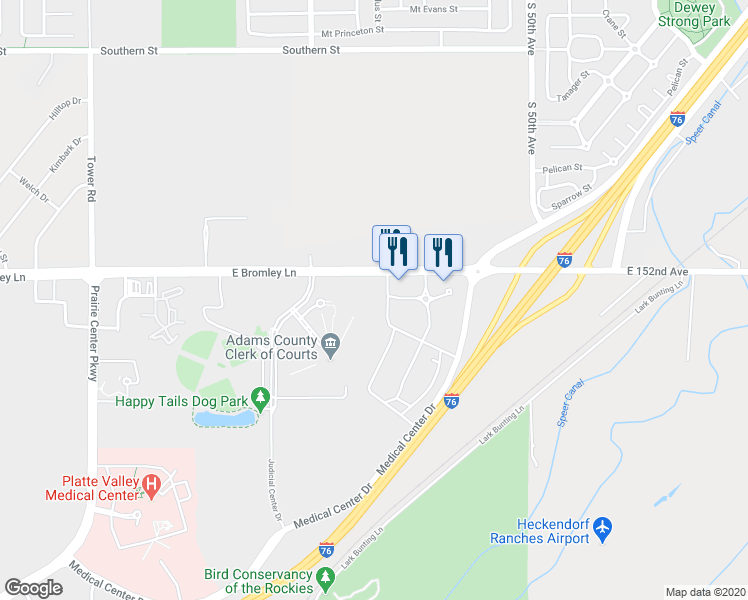 map of restaurants, bars, coffee shops, grocery stores, and more near 4700 East Bromley Lane in Brighton