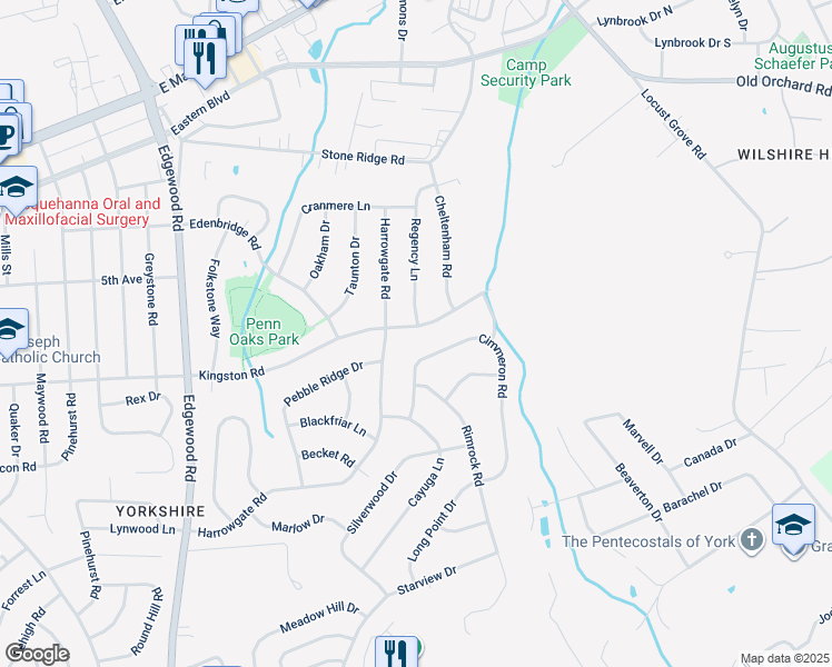 map of restaurants, bars, coffee shops, grocery stores, and more near 3600 Kingston Road in York