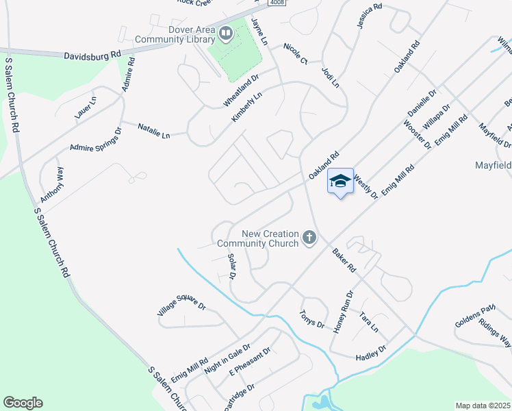 map of restaurants, bars, coffee shops, grocery stores, and more near 3032 Solar Drive in Dover