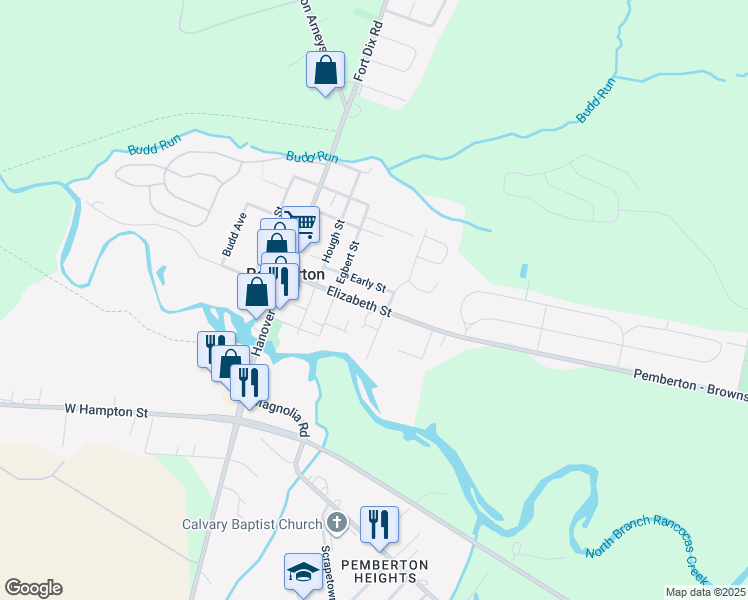 map of restaurants, bars, coffee shops, grocery stores, and more near 44 Elizabeth Street in Pemberton