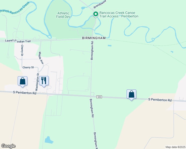 map of restaurants, bars, coffee shops, grocery stores, and more near 329 Birmingham Road in Pemberton