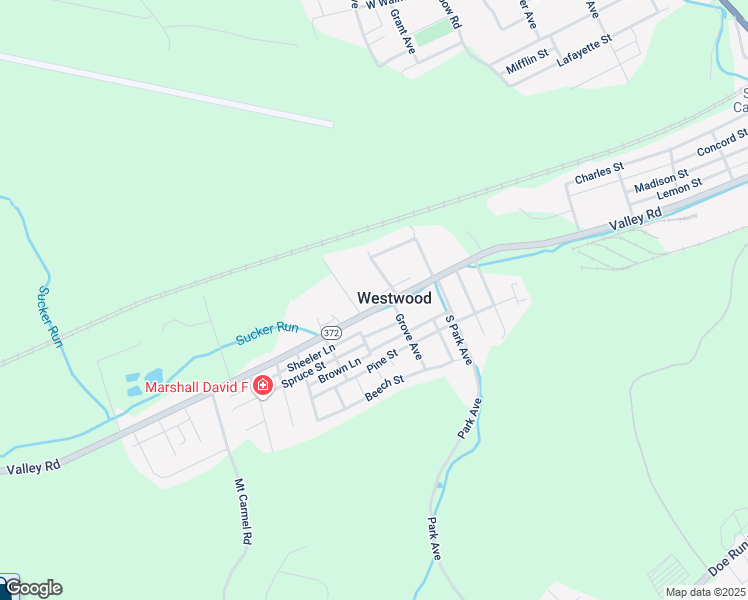 map of restaurants, bars, coffee shops, grocery stores, and more near 1309 Valley Road in Coatesville