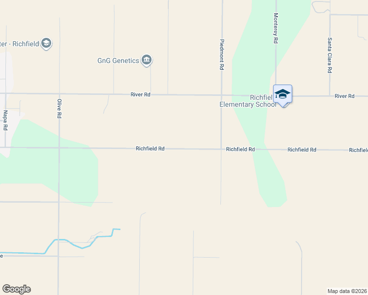 map of restaurants, bars, coffee shops, grocery stores, and more near 23650 Richfield Road in Corning