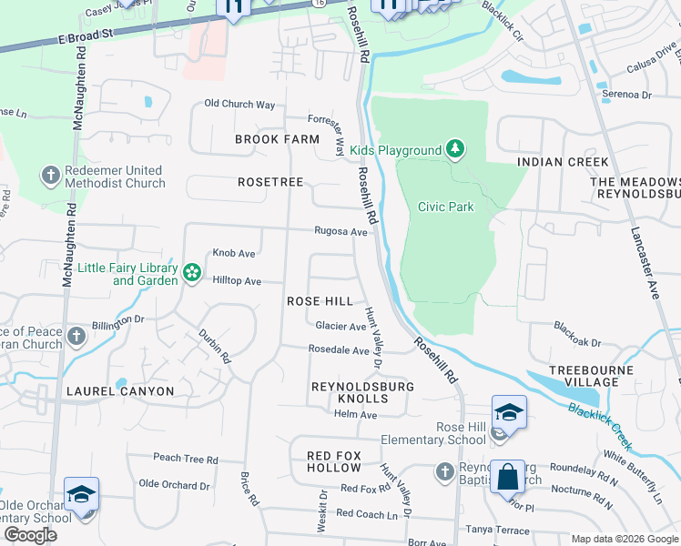 map of restaurants, bars, coffee shops, grocery stores, and more near 6606 Merringer Avenue in Reynoldsburg