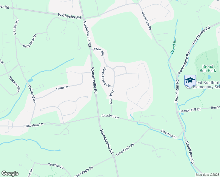 map of restaurants, bars, coffee shops, grocery stores, and more near 1465 Alton Way in Downingtown