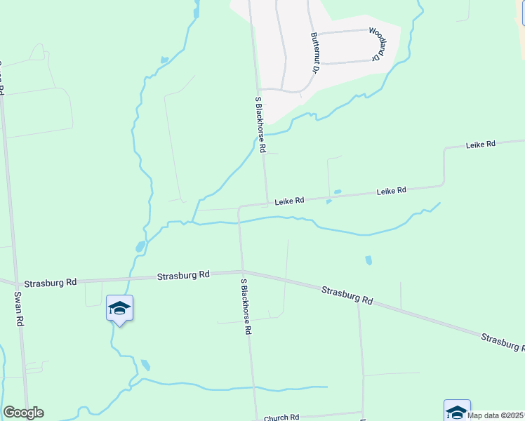 map of restaurants, bars, coffee shops, grocery stores, and more near 5080 Leike Road in Parkesburg